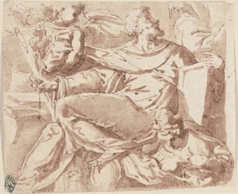 a-monastic-saint-holding-a-crucifix-a-lily-and-a-tablet-overcoming-an-allegorical-figure-of-vice