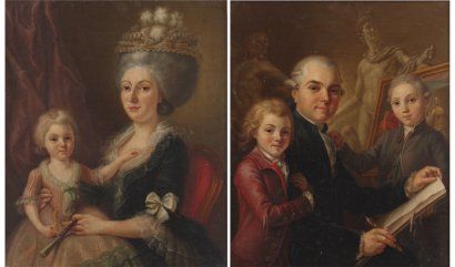 jeune-mere-avec-sa-fille-le-dessinateur-entoure-de-ses-fils