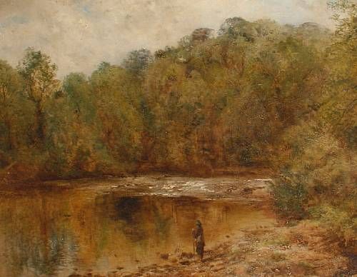 the-woodland-pool-with-figure-on-the-near-shore