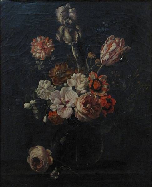 a-bouquet-of-flowers-in-a-crystal-vase