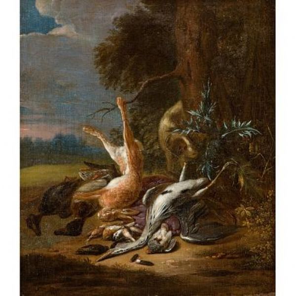 hunting-still-life-with-hare-and-crane