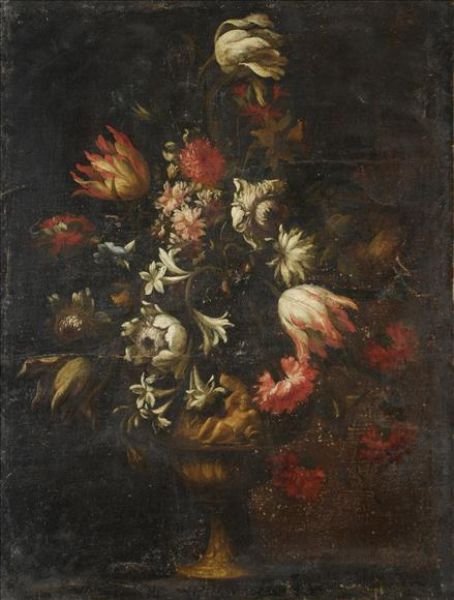carnations-asters-lilies-and-morning-glory-in-a-sculpted-urn