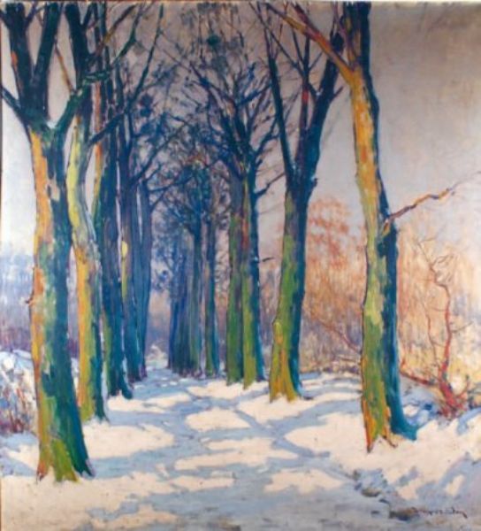 l-allee-d-arbres-sous-la-neige