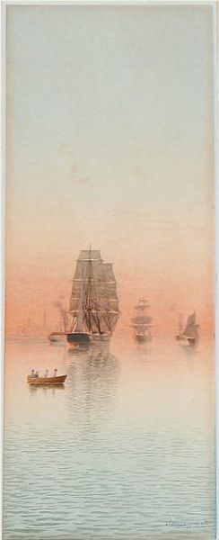 ships-near-elsinore-castle-in-the-evening-sun
