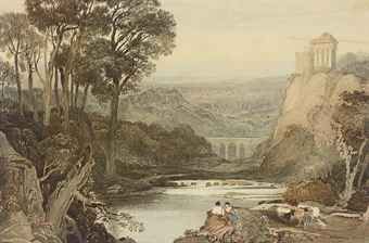 figures-by-a-river-below-classical-ruins