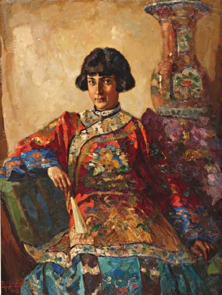 portret-van-dame-in-chinees-zijden-jasje