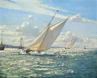 britannia-and-ailsa-racing-to-windward-off-cowes