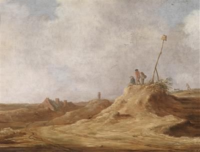 dune-landscape-with-farm-cottages-and-three-figures