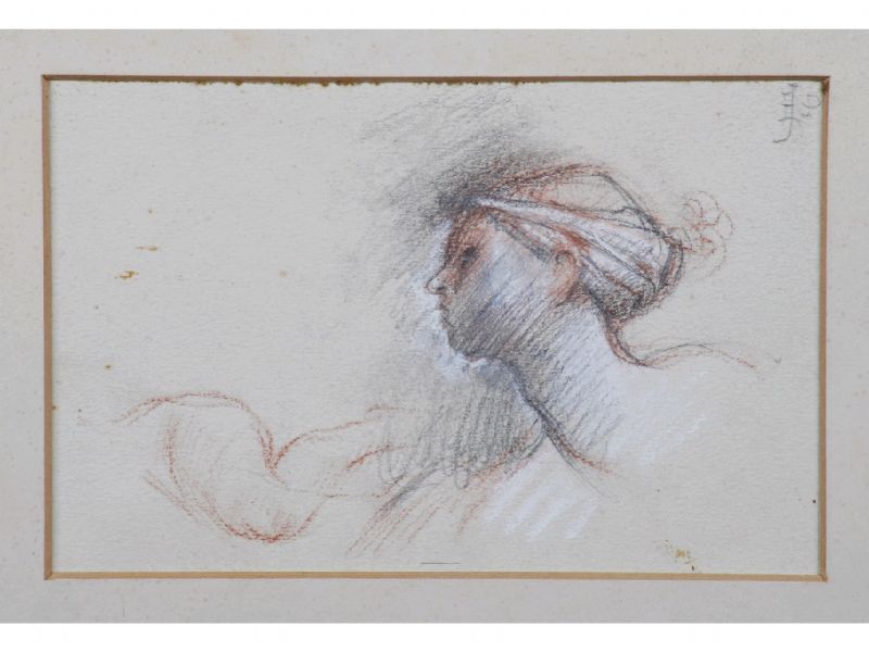 head-and-shoulders-sketch-of-a-girl-wearing-a-scarf-on-her-head