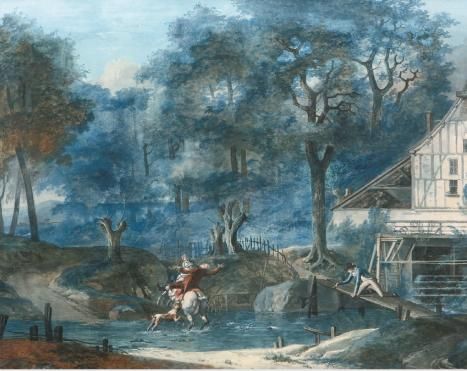cavalier-traversant-le-gue-devant-un-moulin-a-eau