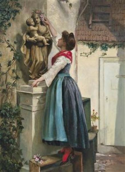 floral-tribute-for-the-statue-of-mary