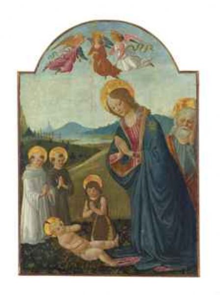 the-adoration-with-the-virgin-saints-john-the-baptist-and-joseph-with-an-augustine-and-a-benedictine-monk-and-three-angels-an
