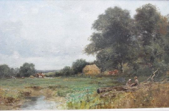 rustics-resting-on-a-log-near-farm-buildings
