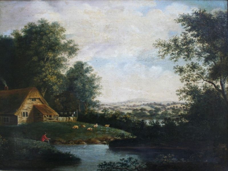 fisherman-by-a-country-pool-near-a-homestead