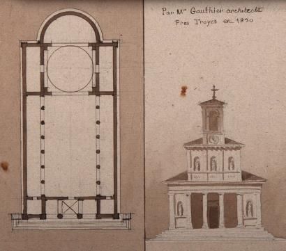 plan-et-facade-d-eglise