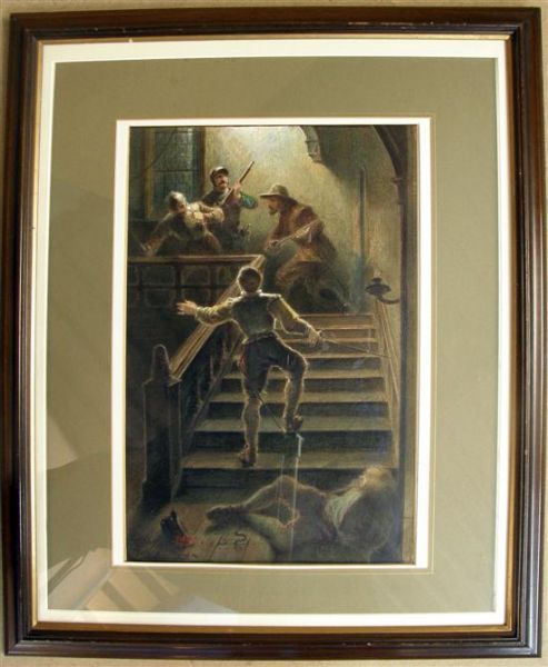 interior-scene-with-figures-fighting-on-a-staircase