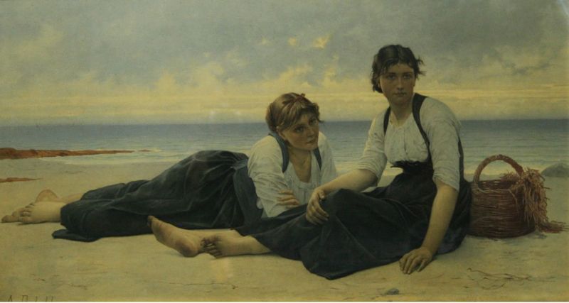 deux-filles-de-l-ocean-two-young-girls-resting-on-a-beach