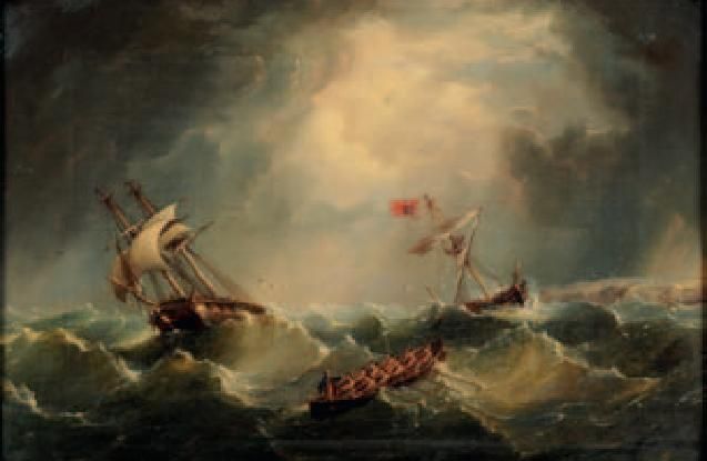 the-rescue-merchantman-hove-to-longboat-to-the-rescue-of-a-stricken-ship-in-heavy-seas