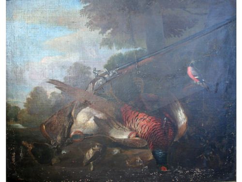 a-sportsman-s-still-life-a-shotgun-and-dead-birds