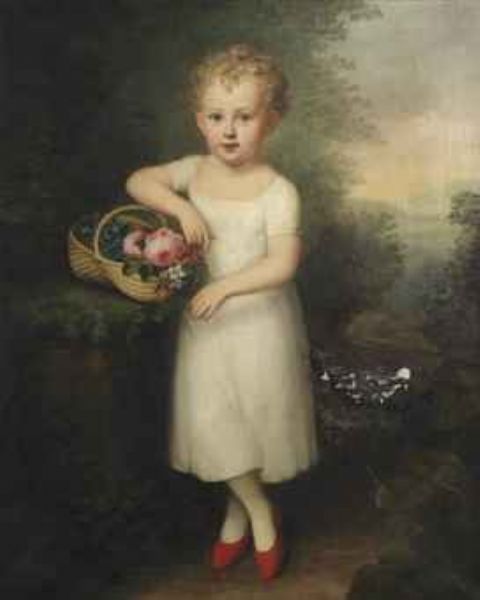 portrait-of-agnes-grafin-zu-ranzau-1803-1884-full-length-in-a-white-dress-holding-a-basket-with-flowers-standing-in-a-gard