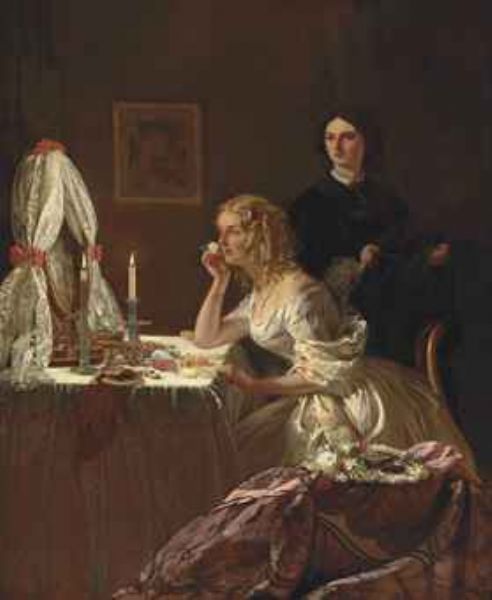 the-toilet-a-lady-seated-at-a-toilet-table-and-her-maid-candlelight