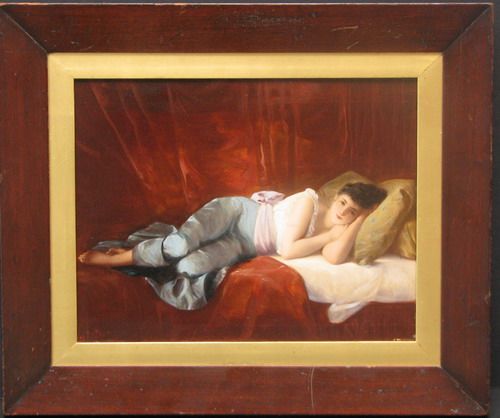 depicting-lady-resting-upon-a-bed