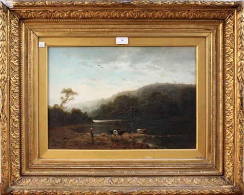 woman-near-cattle-on-the-bank-of-a-river-within-a-landscape