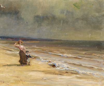 stormy-day-at-sea-mother-with-her-son-on-the-shore