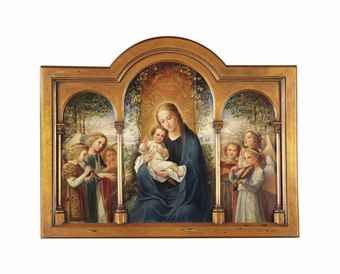 a-triptych-the-virgin-and-child-central-panel-three-angels-playing-the-harp-and-the-flute-left-wing-and-three-angels-play