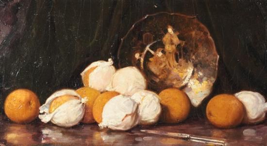 tabletop-still-life-with-oranges-on-porcelain-platter