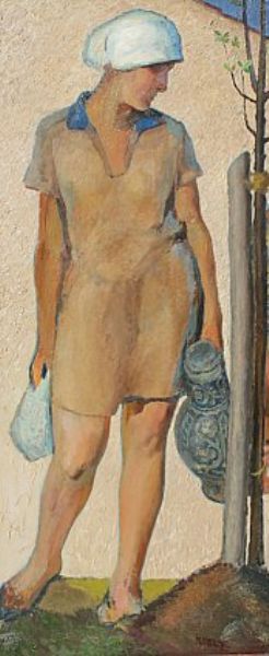 oung-german-girl-standing-near-a-house-holding-a-water-vessel