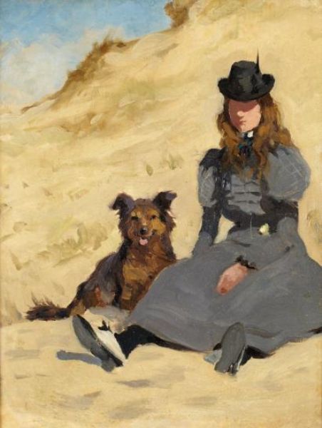 jeune-fille-au-chien-sur-la-dune