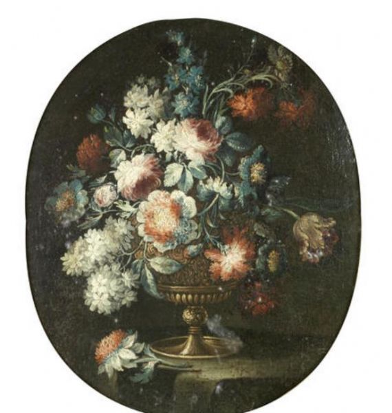 roses-a-tulip-chrysanthemums-and-other-flowers-in-a-bronze-urn-on-a-stone-ledge-and-roses-narcissi-chrysanthemums-and-other
