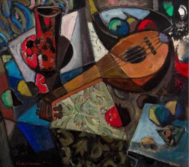 still-life-with-mandolin-and-pomegranate