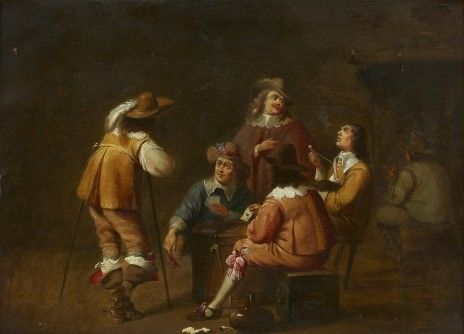 interior-med-kortspelande-sallskap