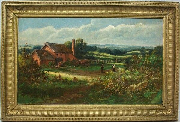 a-farmyard-with-chickens-and-figures-in-an-extensive-landscape