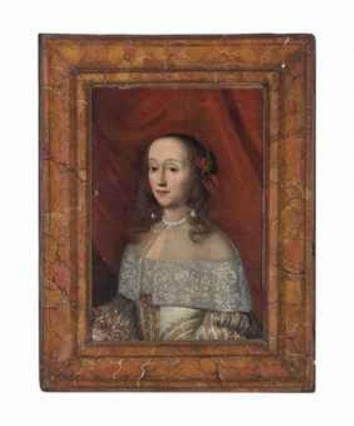 portrait-of-a-lady-half-length-in-a-gold-embroidered-white-dress-with-a-lace-collar-and-a-pearl-necklace-before-a-crimson-curt