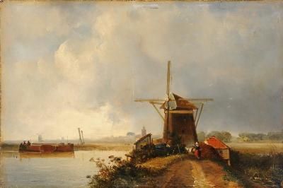 a-dutch-canal-scene-with-a-figure-before-a-windmill