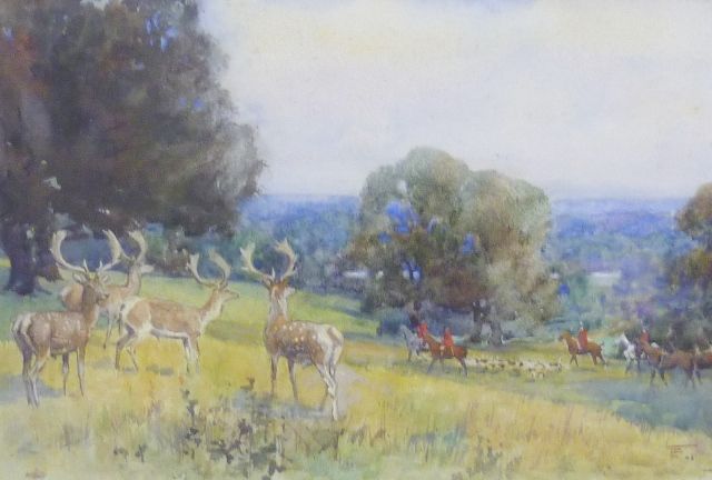 a-hunt-passing-fallow-deer-in-a-parkland