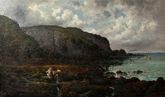 hildren-on-rocky-shore