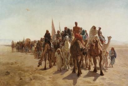 caravane-de-pelerins-allant-vers-la-mecque