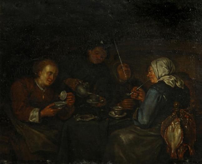 an-interior-with-women-seated-at-a-table-drinking-tea