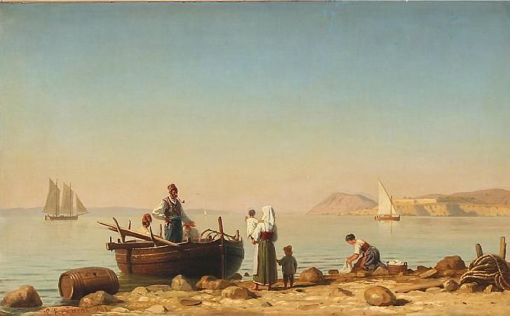 coastal-scene-from-the-mediterranean-sea-with-fishing-families