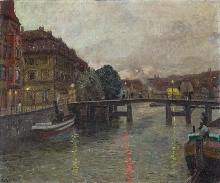 die-inselbrucke-in-berlin-im-dammerlicht-brennender-stra-enlaternen