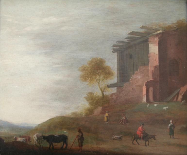 a-pastoral-scene-by-ruins