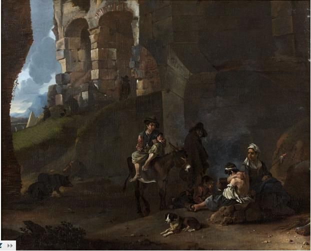 campement-de-bohemiens-dans-des-ruines-romaines