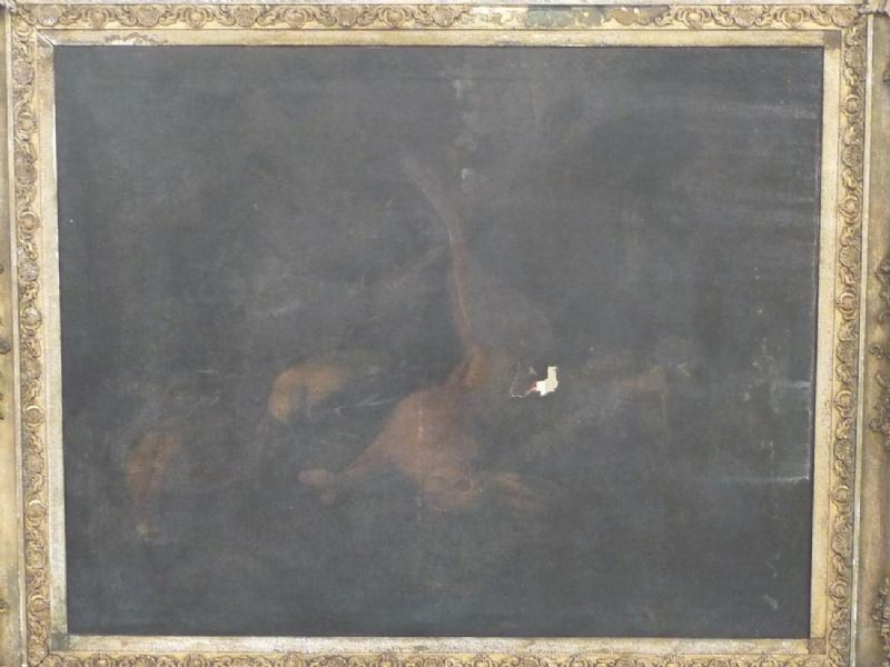a-still-life-of-a-hare-wild-duck-and-a-rifle-before-a-landscape