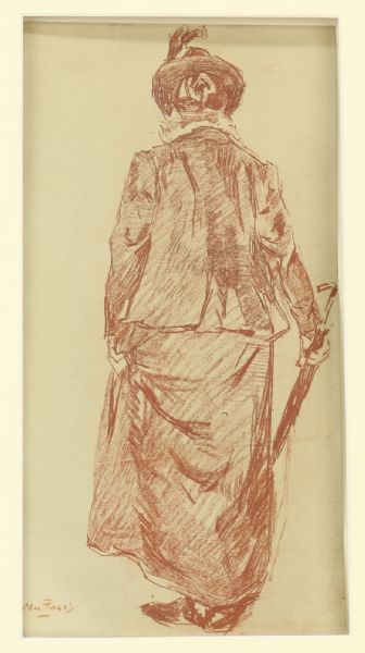 studie-van-een-wandelende-dame-op-de-rug-gezien