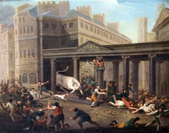 escaped-bull-beside-a-market-place