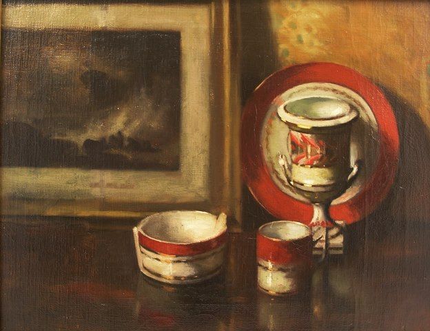 a-still-life-study-depicting-red-banded-china-and-a-derby-style-vase-with-seascape-picture-behind
